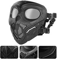 wosport airsoft mask: full-face tactical paintball mask with goggles for 🎭 bb hunting, cs game, paintball, halloween cosplay - impact resistant safety mask (black) logo