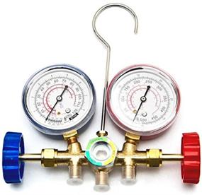 img 3 attached to 🔧 High-Quality Diagnostic Manifold Gauge Set with Charging Hose for R12, R22, and R502 AC Refrigerant - 3FT
