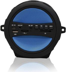 img 2 attached to AXESS SPBT1041 Portable Bluetooth Cylinder Loud Speaker with Thunder Sonic, Built-In FM Radio, SD Card, USB, AUX Inputs - Blue