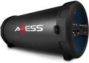 img 1 attached to AXESS SPBT1041 Portable Bluetooth Cylinder Loud Speaker with Thunder Sonic, Built-In FM Radio, SD Card, USB, AUX Inputs - Blue