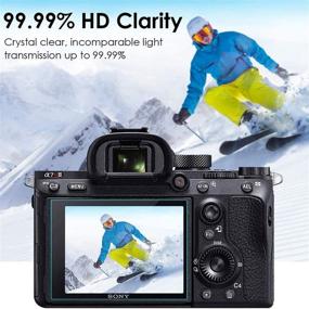 img 2 attached to Enhanced Tempered Glass Screen Protector for Sony Alpha a7RIII a7RIV A7R3 📷 A9 A7RII A7SII A77II RX100 Camera - Full Edge to Edge Coverage [3 Pack]