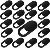 📷 nepak 18 pack webcam cover - ultra thin 0.7mm slide for pc, macbook, imac, ipad - ensure privacy and security - digital sliding covers in black logo