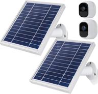 🌞 высокоэффективная солнечная панель itodos ip65 для arlo pro и arlo pro 2 - 2 шт., включает переключатель управления и 11 футовый usb-кабель (серебро) логотип