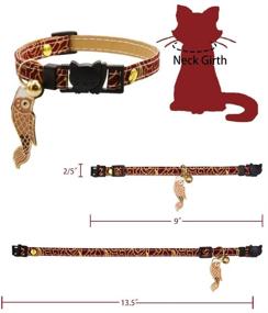 img 3 attached to 🐱 ICICECREAM Chirimen Japanese Cat Collar Set with Bell & Multiple Design Charm - Adjustable Kitten Collar for Christmas, Thanksgiving, Girl/Boy Cats & Small Dogs - 2 Pack