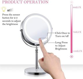 img 3 attached to 💄 BRIGHTINWD 7X Rechargeable Magnified Lighted Makeup Mirror - Adjustable Brightness, Double Sided LED Vanity Mirror for Bathroom or Bedroom