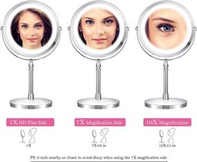 img 1 attached to 💄 BRIGHTINWD 7X Rechargeable Magnified Lighted Makeup Mirror - Adjustable Brightness, Double Sided LED Vanity Mirror for Bathroom or Bedroom