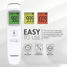img 2 attached to 🌡️ Tenergy Non-Contact Forehead Thermometer: Touchless Instant 1 Second Infrared Thermometer for Kids and Adults, Digital Baby Thermometer with Fever Indicator - Batteries Included