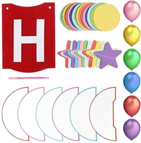 img 3 attached to 🎉 Top Picks: Vibrant Birthday Party Decorations for Boys and Girls – Festive Happy Birthday Banner, 30 Assorted Latex Balloons, 6 Decorative Tissue Paper Pom Poms, Eye-Catching pentagram Bunting Flags, Charming Star Ornaments