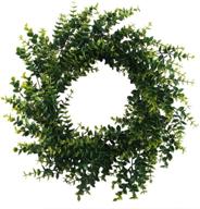 🌿 gtidea 18" artificial eucalyptus wreath for front door, christmas, home, wall, farmhouse, garden décor, green leaf wreath логотип