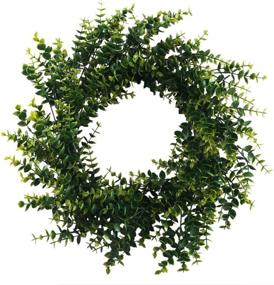 img 4 attached to 🌿 GTIDEA 18" Artificial Eucalyptus Wreath for Front Door, Christmas, Home, Wall, Farmhouse, Garden Décor, Green Leaf Wreath