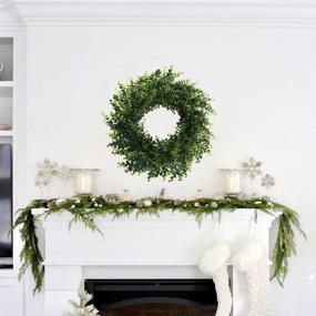 img 3 attached to 🌿 GTIDEA 18" Artificial Eucalyptus Wreath for Front Door, Christmas, Home, Wall, Farmhouse, Garden Décor, Green Leaf Wreath