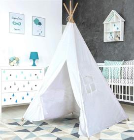 img 4 attached to Cotton Canvas Teepee Outdoor Foldable
