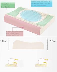 img 2 attached to Подушка из латексной пены Heinerrs - эргономичная цервикальная подушка для облегчения боли в шее и комфортного сна - идеально подходит для тех, кто спит на боку, спине и животе - в комплекте бесплатное изготовление наволочки (твердая и стандартного размера)