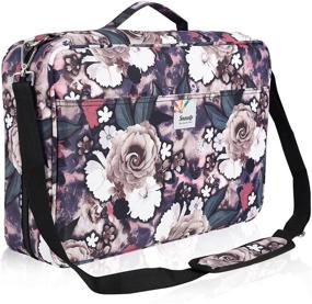 img 4 attached to 🌹 Shulaner Pencil Case: Large Capacity 480-488 Colored Pencil or 320-328 Gel Pen Organizer Bag with Zipper Closure and Shoulder Strap - Ideal for Students and Artists (Gray Rose)