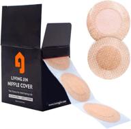 🏃 living jin nipple protector - 50 pairs value pack: anti-chafing nipple covers for runners, nipple tape & stickers with adhesive bandage логотип