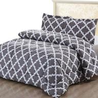 🛏️ queen size grey printed comforter set by utopia bedding - includes 2 pillow shams - luxurious brushed microfiber - down alternative - soft, cozy, and machine washable logo