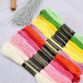 img 3 attached to 🌈 Rainbow Color Embroidery Floss Set - 50 Skeins | Cross Stitch Thread | Cotton Friendship Bracelet String | Craft Yarn for Bracelets, Cross Stitch, and Embroidery Projects