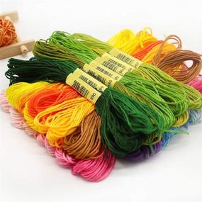 img 1 attached to 🌈 Rainbow Color Embroidery Floss Set - 50 Skeins | Cross Stitch Thread | Cotton Friendship Bracelet String | Craft Yarn for Bracelets, Cross Stitch, and Embroidery Projects
