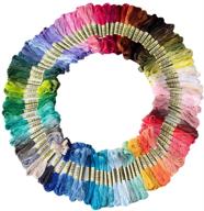 🌈 rainbow color embroidery floss set - 50 skeins | cross stitch thread | cotton friendship bracelet string | craft yarn for bracelets, cross stitch, and embroidery projects logo