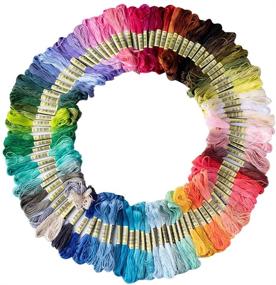 img 4 attached to 🌈 Rainbow Color Embroidery Floss Set - 50 Skeins | Cross Stitch Thread | Cotton Friendship Bracelet String | Craft Yarn for Bracelets, Cross Stitch, and Embroidery Projects