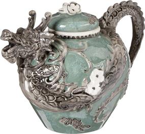 img 3 attached to 🐉 Exquisite Blue Sky Ceramic Dragon Teapot: A Majestic Addition to Your Collection