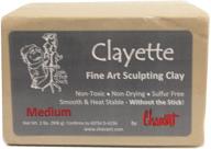 chavant clayette medium - 2 🔲 lb. professional grey oil-based sculpting clay, sulfur-free logo