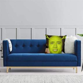img 1 attached to 🌟 Cozy Nezuko Nicol-As Ca-Ge Shrek Velvet Throw Pillow Covers: Stylish Home Decor for Bed, Couch, and Living Room - 18"x18