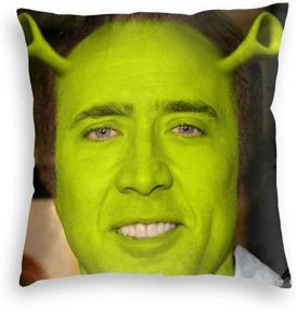 img 4 attached to 🌟 Cozy Nezuko Nicol-As Ca-Ge Shrek Velvet Throw Pillow Covers: Stylish Home Decor for Bed, Couch, and Living Room - 18"x18