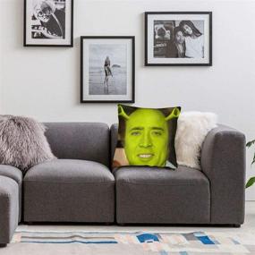 img 3 attached to 🌟 Cozy Nezuko Nicol-As Ca-Ge Shrek Velvet Throw Pillow Covers: Stylish Home Decor for Bed, Couch, and Living Room - 18"x18