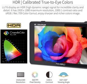 img 1 attached to FEELWORLD LUT6: High Brightness 6 Inch HDR DSLR Camera Monitor with Touch Screen, 3D LUT, Waveform, VectorScope, Histogram, and 4K HDMI I/O - 1920X1080 IPS Panel
