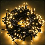 fullbell christmas light 100 led 33 feet fairy string light with 8 modes for indoor and outdoor decoration - black wire warm white - ideal for yard, garden, party, wedding, patio, home, festival logo