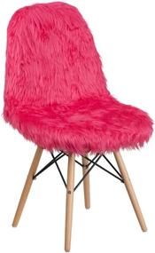 img 3 attached to 🪑 Hot Pink Accent Chair - Flash Furniture Shaggy Dog Style