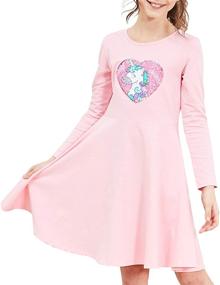 img 4 attached to 🦋 Everyday Girls' Clothing: Butterfly Sequin Dress for Girls