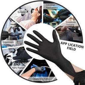 img 3 attached to ✋ Nitrile Disposable Gloves - Pack of 100, Latex-Free Safety Gloves for Food Handling and Industrial Use