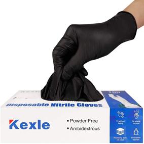 img 4 attached to ✋ Nitrile Disposable Gloves - Pack of 100, Latex-Free Safety Gloves for Food Handling and Industrial Use