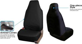 img 1 attached to 🚚 FH Group FB113114 Rugged Oxford Seat Covers (Black) - Full Set with Bonus Gift - Universal Fit for Trucks, SUVs, and Vans