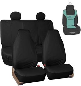img 4 attached to 🚚 FH Group FB113114 Rugged Oxford Seat Covers (Black) - Full Set with Bonus Gift - Universal Fit for Trucks, SUVs, and Vans