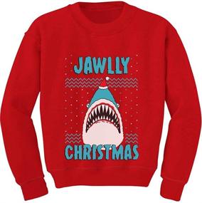 img 4 attached to 🐟 Merry Fishmas Kids Sweatshirt - Jawlly Ugly Christmas Sweater Long Sleeve Tshirt