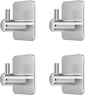 🧽 waterproof self adhesive towel hooks- 4-pack stainless steel robe hook rack for bathroom and bedroom- heavy duty, brushed nickel finish by nolimas логотип