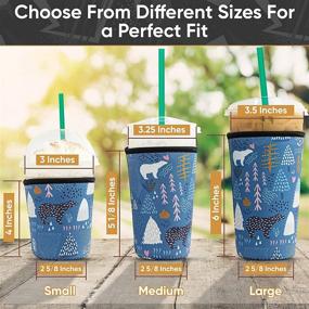 img 1 attached to Baxendale Iced Coffee Sleeve for Cold Drink Cups - 3 Pack Neoprene Cup Sleeves for Cold Drinks, Reusable & Compatible with Starbucks, Dunkin - Black Wanderlust, 4mm-Thick (S/M/L Sizes)