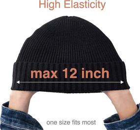 img 3 attached to 🧣 Accsa 2 Pack Winter Beanie Hat for Men Women - Stretchy Rib Knit, Warm & Cozy Fold-up Cuff Slouchy Beanie Hat