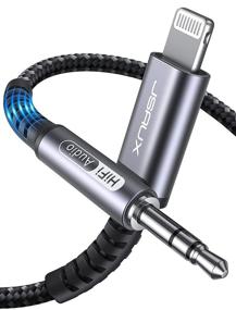 img 4 attached to 🎧 JSAUX Lightning to 3.5mm аудиошнур 6FT: Кабель Apple Mfi Certified Aux для iPhone 13/12/11, совместимый с наушниками и автомобильным стерео - серый.