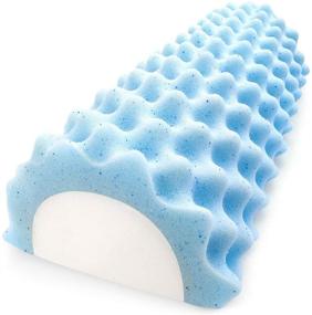 img 4 attached to Зенесс полумесячная подушка-ролик Premium Cooling Gel Memory Foam Knee Pillow для облегчения боли в спине. Бамбуковый чехол и поддержка для ног, спины и коленей.