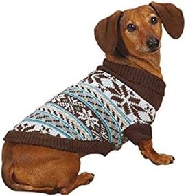 img 4 attached to 🐶 Comfy & Stylish: Zack & Zoey Acrylic Snow Lodge Dog Sweater, X-Small, Chocolate