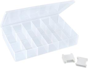 img 4 attached to 🧵 Premium Embroidery Floss Organizer Box with 50 Cardboard Bobbins - Clear S Storage Case with 17 Compartments – Snap-Tight Bead Holder, 10.25” x 7” x 1.75” | Made in USA