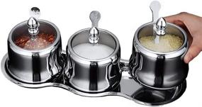 img 4 attached to Stainless Steel Kitchen Seasoning Condiment Organizers