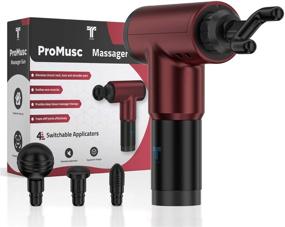 img 4 attached to Promusc Massager Gun: Ultimate Pain Relief with Deep Tissue Percussion Muscle Massage - HandheldZeal Electric Body Massager for Soreness & Stiffness - Portable Sports Drill with Super Quiet Brushless Motor