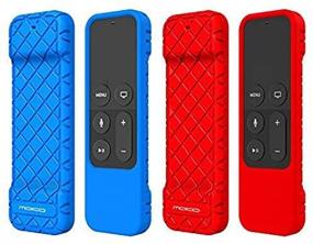 img 1 attached to MoKo Silicone Case for Apple TV 4K/4th Gen Remote, [2 Pack] Lightweight Non-Slip-Grip &amp; Secure Protective Cover with Apple TV 4K Siri Remote Controller - Blue + Red