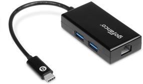 img 1 attached to 🔌 gofanco USB-C to USB 3.0 and Gigabit Ethernet Multi Port Adapter Hub - Thunderbolt 3 Compatible for Windows PC and Mac OS