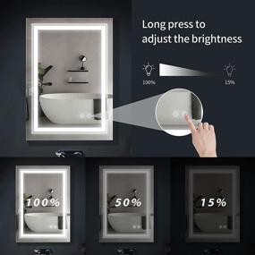 img 1 attached to 🪞 FRALIMK 20"x 28" Dimmable LED Vanity Mirror with High Lumen Anti-Fog - Wall Mounted Bathroom Makeup Mirror